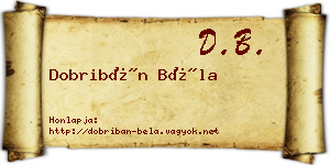 Dobribán Béla névjegykártya