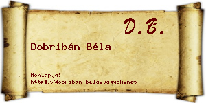 Dobribán Béla névjegykártya